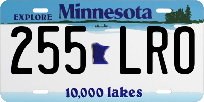 MN license plate 255LRO