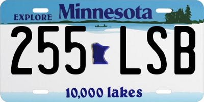 MN license plate 255LSB