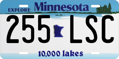 MN license plate 255LSC