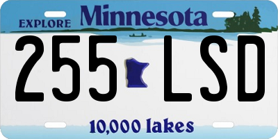 MN license plate 255LSD