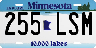 MN license plate 255LSM