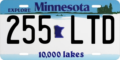 MN license plate 255LTD