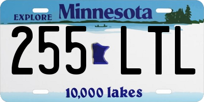 MN license plate 255LTL