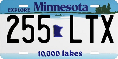 MN license plate 255LTX