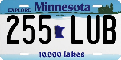 MN license plate 255LUB