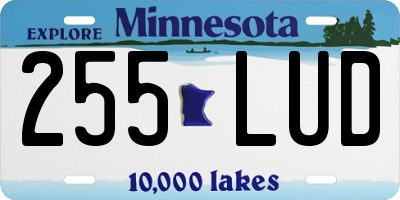 MN license plate 255LUD