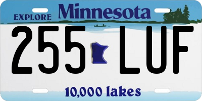 MN license plate 255LUF