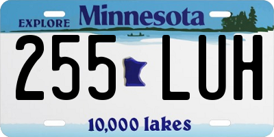 MN license plate 255LUH