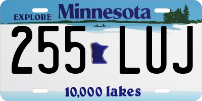 MN license plate 255LUJ
