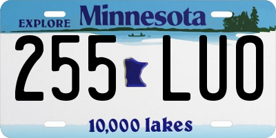 MN license plate 255LUO