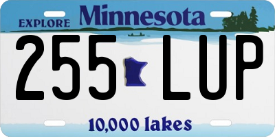 MN license plate 255LUP