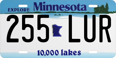 MN license plate 255LUR