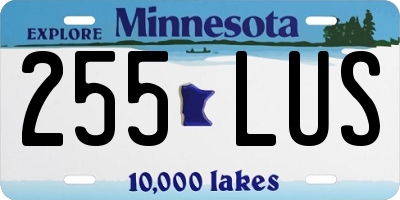 MN license plate 255LUS