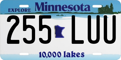 MN license plate 255LUU