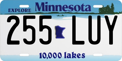 MN license plate 255LUY