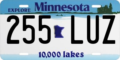 MN license plate 255LUZ