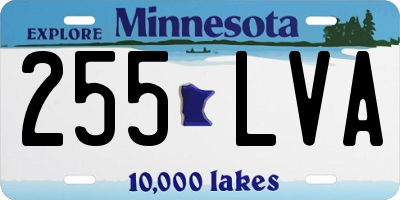 MN license plate 255LVA