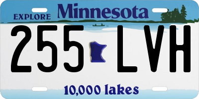 MN license plate 255LVH