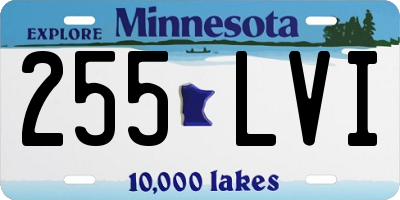 MN license plate 255LVI