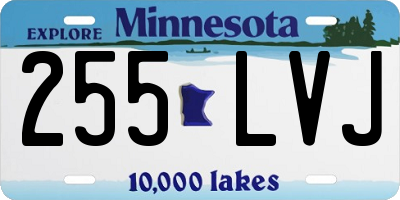 MN license plate 255LVJ