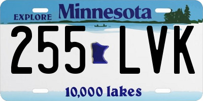 MN license plate 255LVK