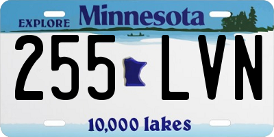 MN license plate 255LVN