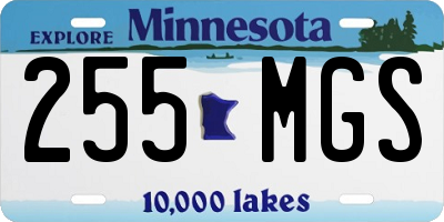 MN license plate 255MGS