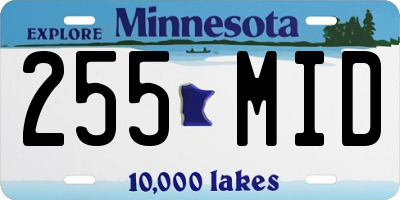 MN license plate 255MID