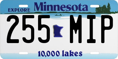MN license plate 255MIP