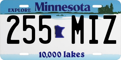 MN license plate 255MIZ