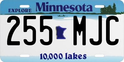 MN license plate 255MJC