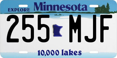 MN license plate 255MJF