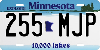 MN license plate 255MJP