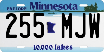 MN license plate 255MJW