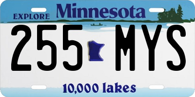 MN license plate 255MYS