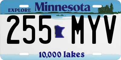 MN license plate 255MYV
