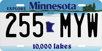MN license plate 255MYW