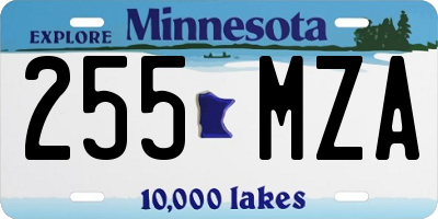 MN license plate 255MZA