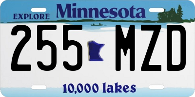 MN license plate 255MZD