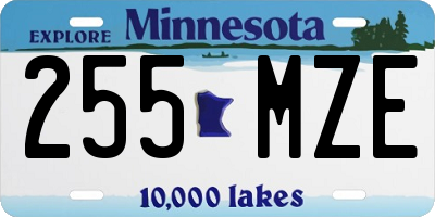 MN license plate 255MZE
