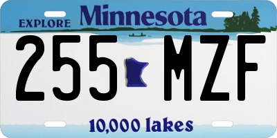 MN license plate 255MZF