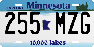 MN license plate 255MZG