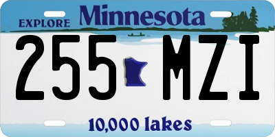 MN license plate 255MZI