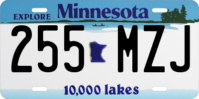 MN license plate 255MZJ
