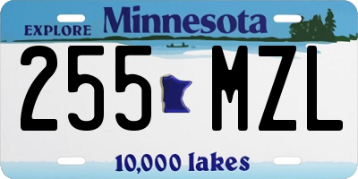 MN license plate 255MZL
