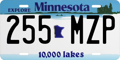 MN license plate 255MZP