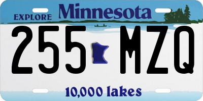 MN license plate 255MZQ