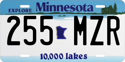 MN license plate 255MZR