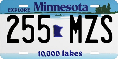 MN license plate 255MZS