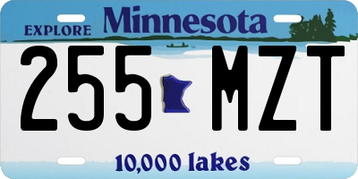 MN license plate 255MZT
